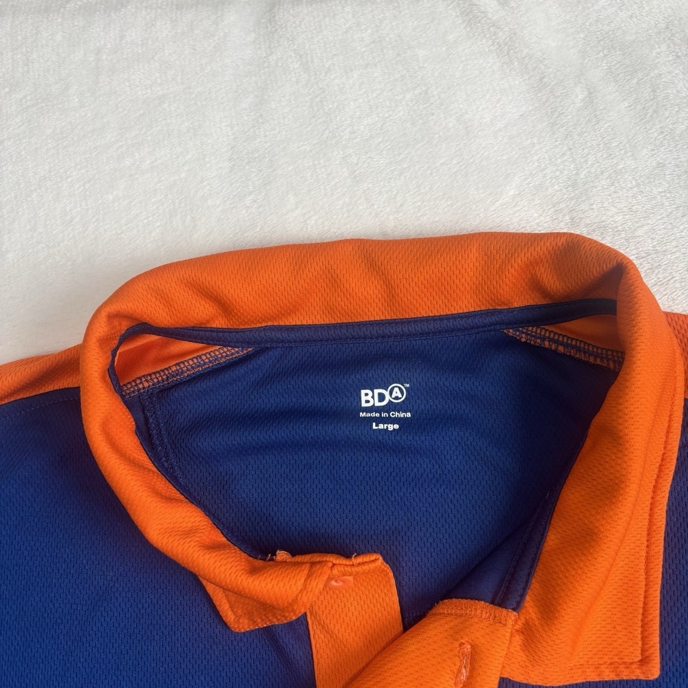 AMPM Blue Orange Short Sleeve Collared Employee Shirt Men's Large - Picture 4 of 11